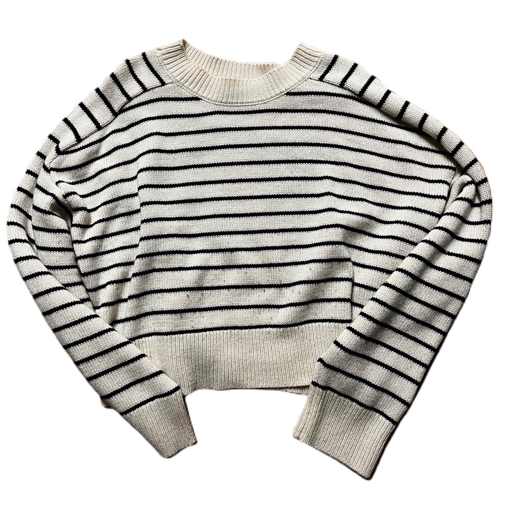Zara black and white striped sweater